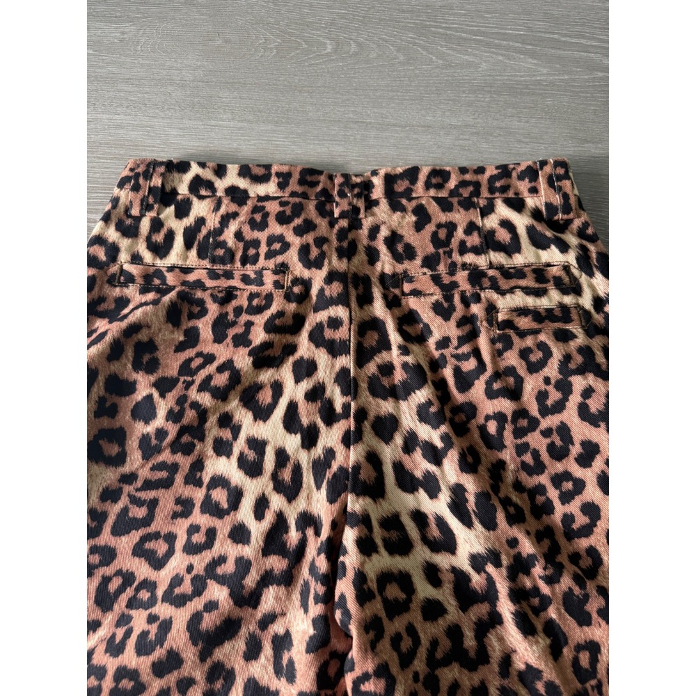 Urban Outfitters Leopard Print High Rise Straight Leg Pants Women's Size 30x32 - Picture 10 of 11